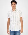 Sun + Stone Men's Alden Short Sleeve Western Style Snap-front Shirt, Exclusively At Macy's In White