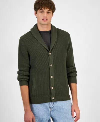 Sun + Stone Men's Alvin Cardigan Sweater, Created For Macy's In Green