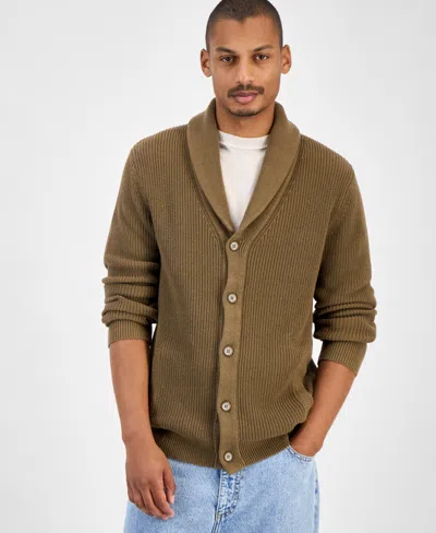 Sun + Stone Men's Alvin Cardigan Sweater, Created For Macy's In Brown