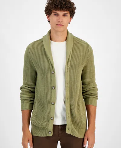 Sun + Stone Men's Alvin Cardigan Sweater, Created For Macy's In Hazy Sage