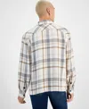 Sun + Stone Men's August Long Sleeve Button-front Plaid Overshirt, Created For Macy's In Vintage White