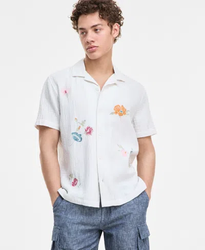 Sun + Stone Men's Augustus Floral Shirt, Exclusively At Macy's In Vintage White