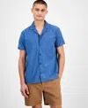 Sun + Stone Men's Beckham Camp Shirt, Exclusively At Macy's In Blue
