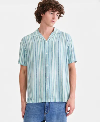 Sun + Stone Men's Beckham Striped Short-sleeve Camp Shirt, Macy's Exclusive In Multi