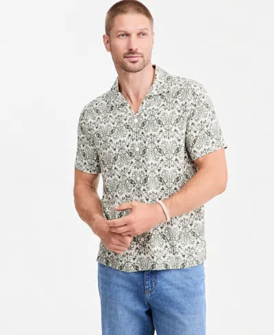 Sun + Stone Men's Ben Rayon Camp Collar Short-sleeve Shirt, Macy's Exclusive In Neutral