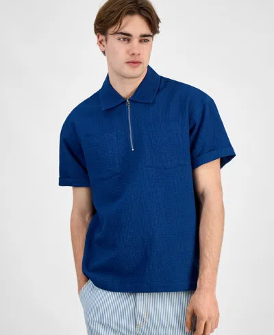 Sun + Stone Men's Bennet Indigo Poplin Shirt, Exclusively At Macy's