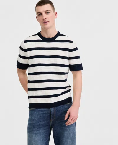 Sun + Stone Men's Birdseye Striped Short-sleeve Sweater, Macy's Exclusive In Multi