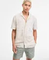 Sun + Stone Sun Stone Mens Camp Mays Regular Fit Printed Button Down Shirt Peter Regular Fit 6 Cotton Field Shor In White