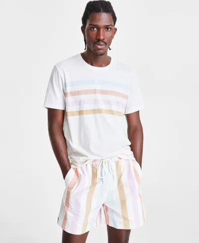 Sun + Stone Men's Carousel Short Sleeve Crewneck Striped T-shirt, Created For Macy's In Tofu