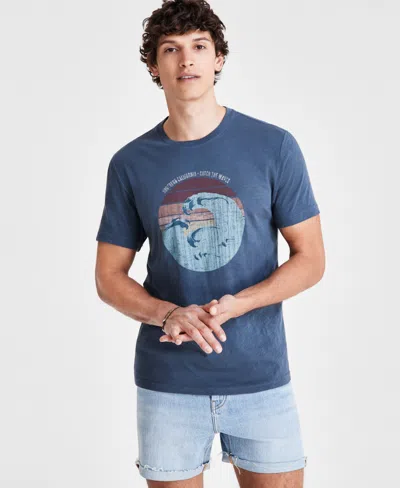 Sun + Stone Men's Catch The Waves Graphic T-shirt, Created For Macy's In Fin