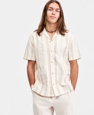 Sun + Stone Men's Chase Camp Shirt, Macy's Exclusive In Neutral