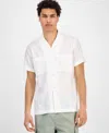 Sun + Stone Men's Chase Short Sleeve Textured Button-front Camp Shirt, Exclusively At Macy's