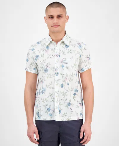 Sun + Stone Men's Clyde Floral Shirt, Exclusively At Macy's In Sea Mineral
