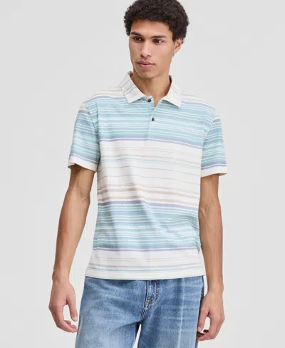 Sun + Stone Men's Colin Short-sleeve Striped Polo Shirt, Macy's Exclusive In Multi