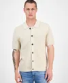 Sun + Stone Men's Cooper Short Sleeve Textured Knit Button-front Sweater, Exclusively At Macy's In White