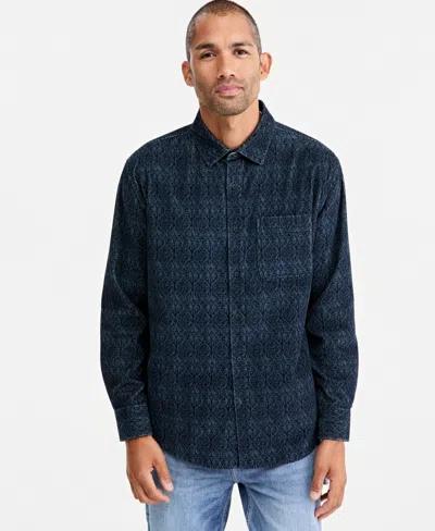 Sun + Stone Men's Corduroy Geo Floral Shirt, Macy's Exclusive In Neutral