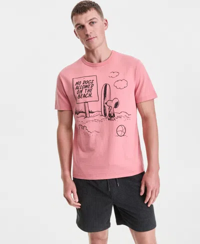 Sun + Stone Men's Cotton Beach Snoopy Graphic T-shirt, Macy's Exclusive In White