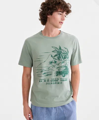 Sun + Stone Men's Cotton Jeep Spirit Graphic T-shirt, Macy's Exclusive In Green