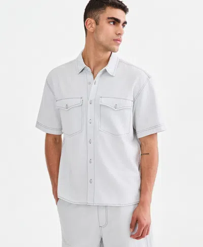 Sun + Stone Men's Cotton Lisbon Relaxed Shirt, Macy's Exclusive In White