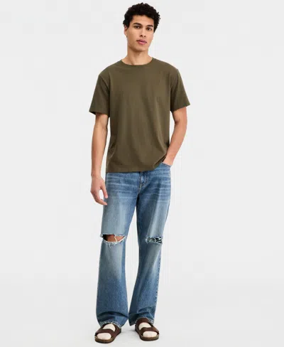 Sun + Stone Men's Cotton Lived In Short-sleeved T-shirt, Macy's Exclusive In Green