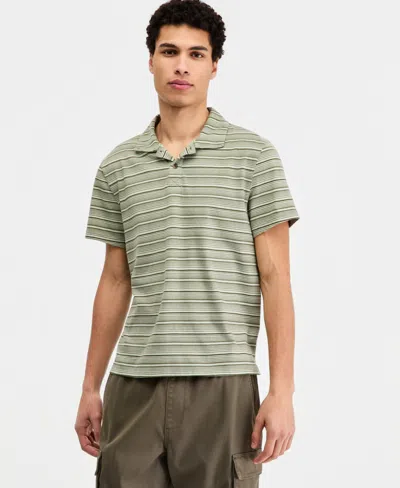 Sun + Stone Men's Cotton Ombre-stripe Polo Shirt, Macy's Exclusive In Green