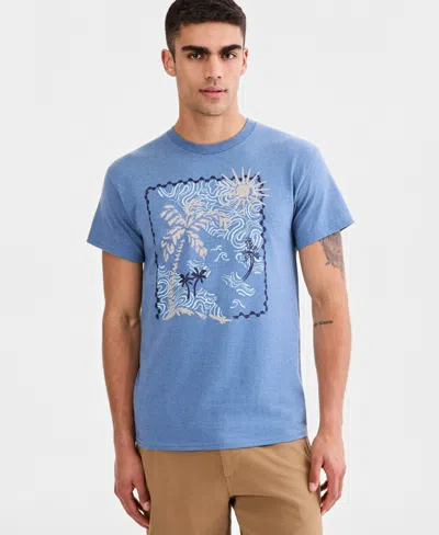 Sun + Stone Men's Cotton Palm Island Graphic T-shirt, Macy's Exclusive In Multi