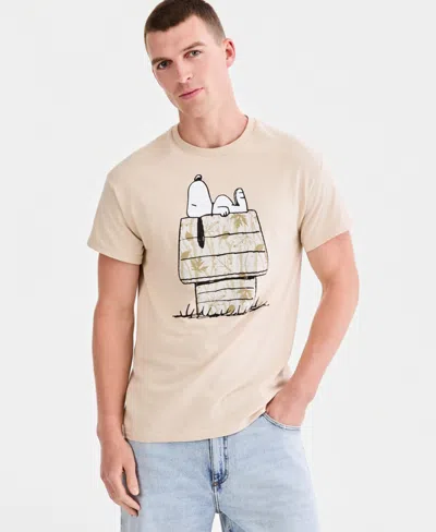 Sun + Stone Men's Cotton Snoopy Camo House Graphic T-shirt, Macy's Exclusive In Multi