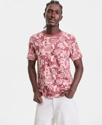 Sun + Stone Men's Cotton Tropical-print Short-sleeve T-shirt, Macy's Exclusive In Multi