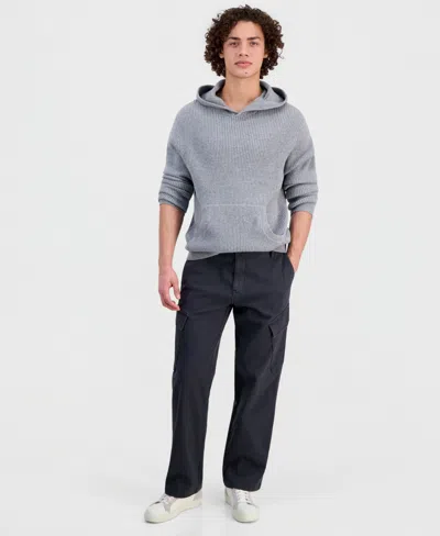 Sun + Stone Men's Cotton-blend Angled Cargo Pants, Macy's Exclusive In Gray