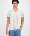 Sun + Stone Men's Cove Short Sleeve Striped Button-front Camp Shirt, Exclusively At Macy's