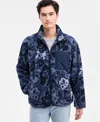 Sun + Stone Men's Creed Faux Sherpa Jacket, Macy's Exclusive In Blue
