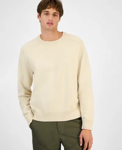 Sun + Stone Men's Crewneck Sweater, Macy's Exclusive In Neutral