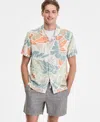 Sun + Stone Sun Stone Mens Cutler Leaf Print Camp Shirt Lava Flow Graphic T Shirt Chase 6 Linen Blend Shorts Exc In Multi