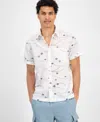 Sun + Stone Men's Damien Short Sleeve Abstract Print Button-front Shirt, Exclusively At Macy's