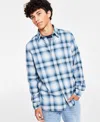 Sun + Stone Men's Davis Regular-fit Plaid Button-down Shirt, Created For Macy's In Hydrogen