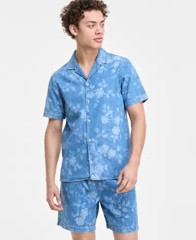 Sun + Stone Men's Denim Floral Dream Shirt, Exclusively At Macy's