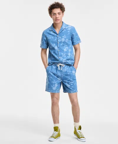 Sun + Stone Men's Denim Floral Shorts, Exclusively At Macy's In Dream