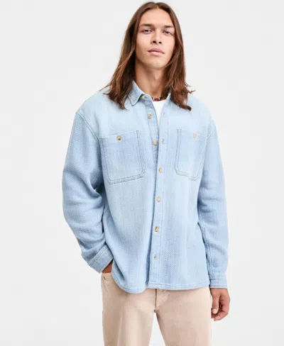 Sun + Stone Men's Denim Overshirt, Macy's Exclusive In Blue