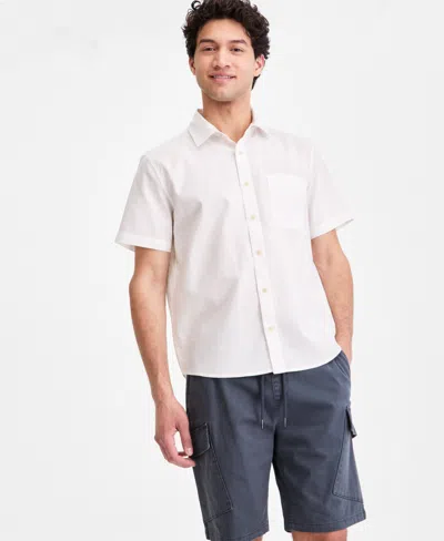 Sun + Stone Men's Devin Linen Blend Woven Short-sleeve Shirt, Macy's Exclusive In Neutral