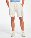 Sun + Stone Men's Drawstring 8" Linen Blend Cargo Shorts, Exclusively At Macy's In Neutral