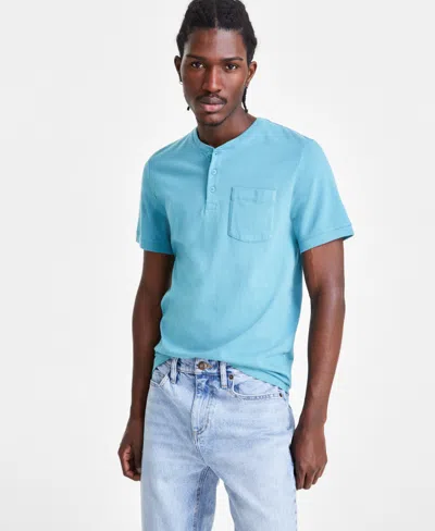 Sun + Stone Men's Everyday Short Sleeve Pocket Polo Shirt, Created For Macy's In Aquatic