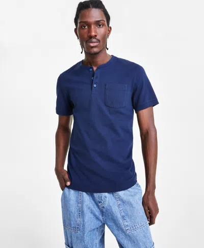 Sun + Stone Men's Everyday Short Sleeve Pocket Polo Shirt, Created For Macy's In Blue