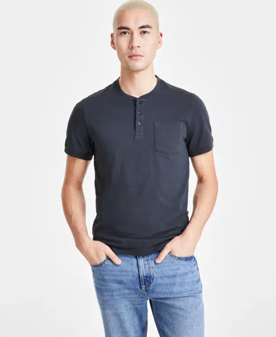 Sun + Stone Men's Everyday Short Sleeve Pocket Polo Shirt, Created For Macy's In Black Shadow