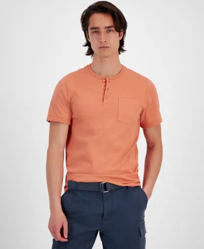 Sun + Stone Men's Everyday Short Sleeve Pocket Polo Shirt, Created For Macy's In Spiced Peach
