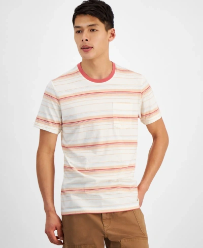 Sun + Stone Men's Felix Short Sleeve Crewneck Striped T-shirt, Created For Macy's In Sea Coral