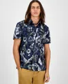 Sun + Stone Men's Floral-print Short-sleeve Shirt, Macy's Exclusive In Blue