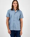 Sun + Stone Men's Floral-print Short-sleeve Shirt, Macy's Exclusive In Blue