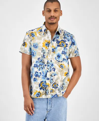 Sun + Stone Men's Floral-print Short-sleeve Shirt, Macy's Exclusive In Multi