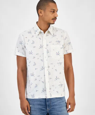 Sun + Stone Men's Floral-print Short-sleeve Shirt, Macy's Exclusive In White