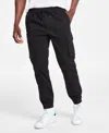 Sun + Stone Men's Garment-dyed Cargo Jogger Pants, Created For Macy's In Deep Black